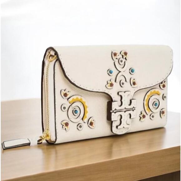 Tory Burch McGraw Embellished Leather Wallet Crossbody - Picture 2 of 12